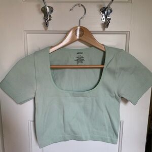 Ardene Green Fitted Crop Blouse